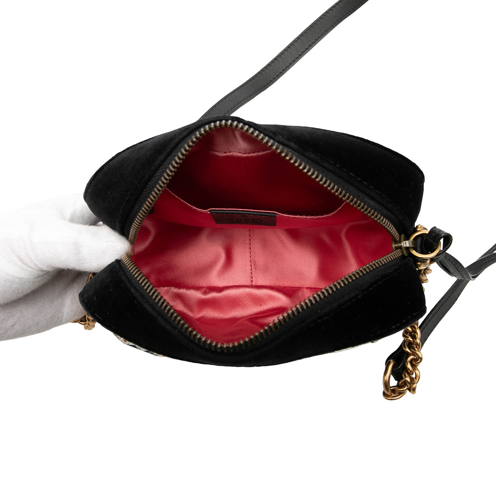 Pre-Loved Gucci Mini GG Marmont Crystal Embellished Matelasse Velvet Crossbody - Picture 4 of 7